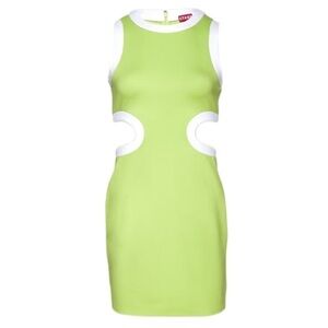 Staud Lime Green Mini Dolce Cutout Dress XL